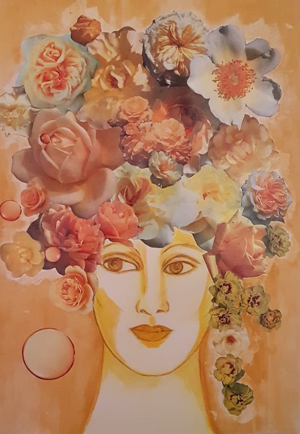Woman Yellow Mixed media